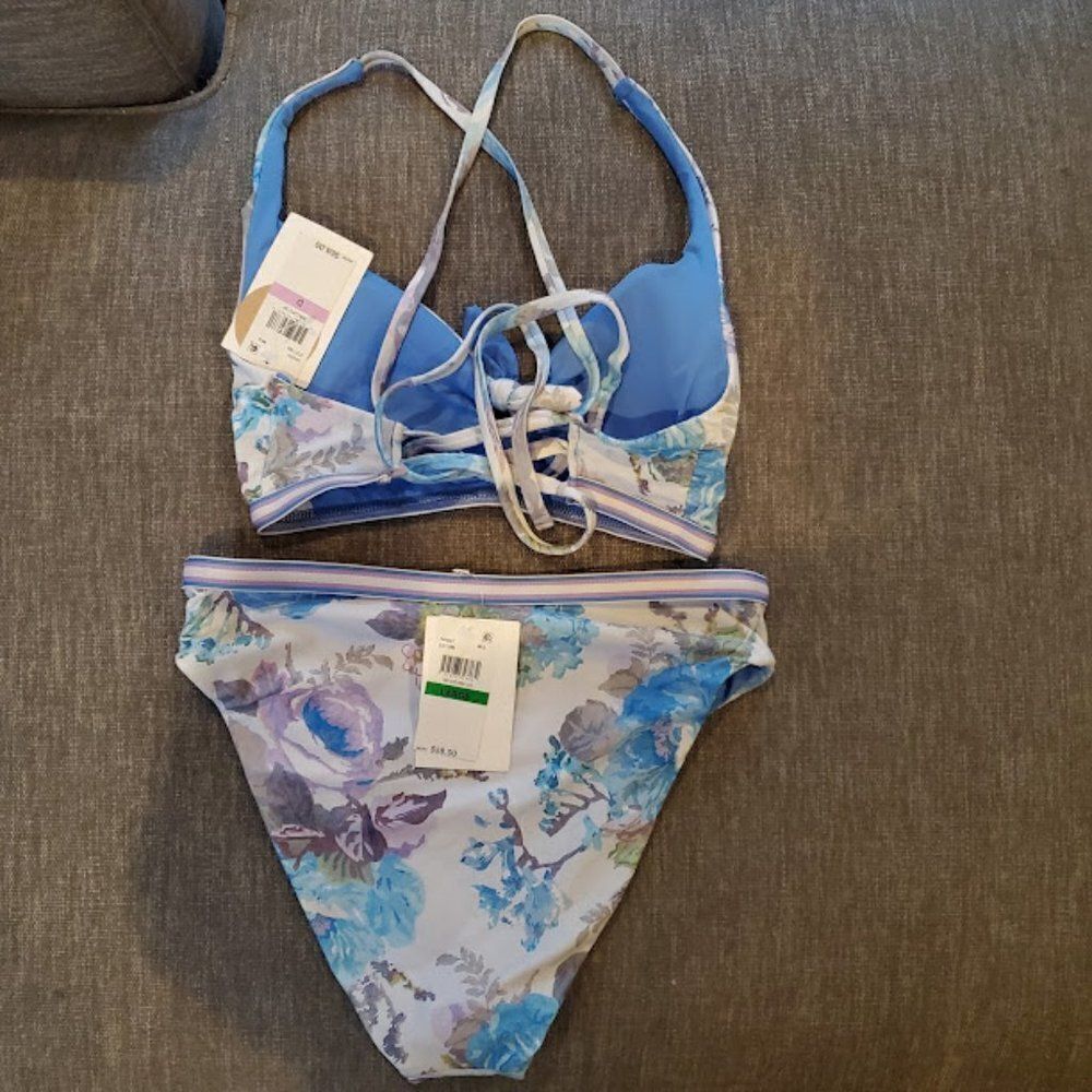 Becca Women's Floral High Waisted Swim Bikini Set Size Large $130 - Picture 13 of 16